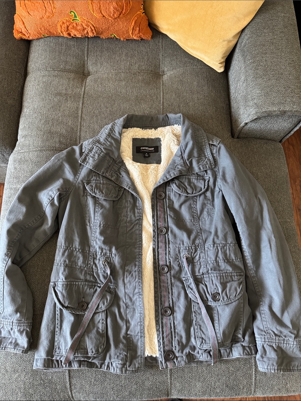 Gray Soft-Lined Utility Jacket